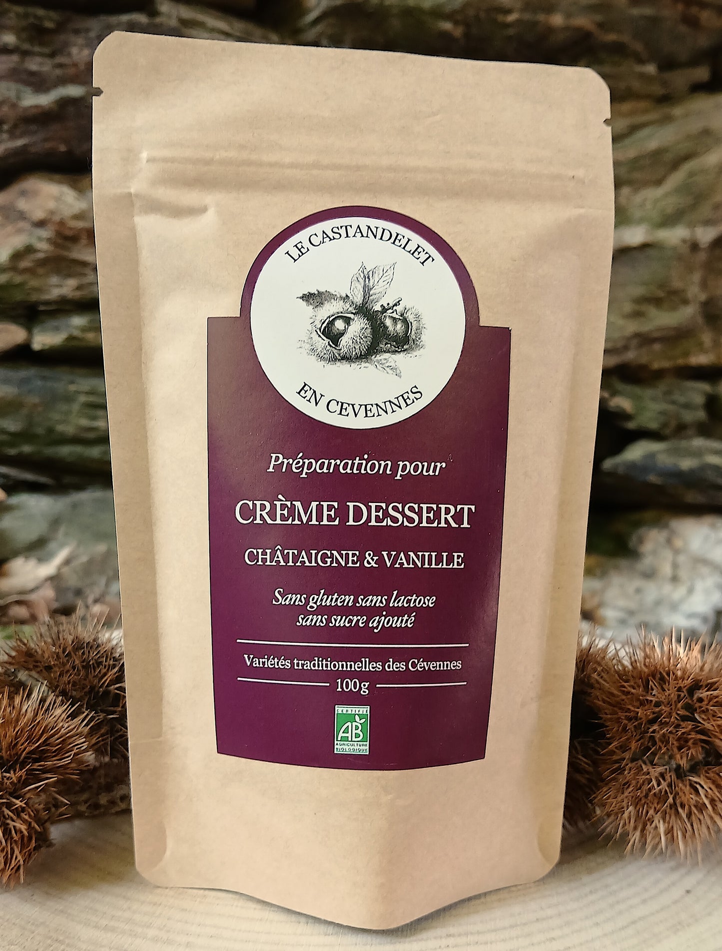 Préparation pour crème dessert châtaigne-vanille