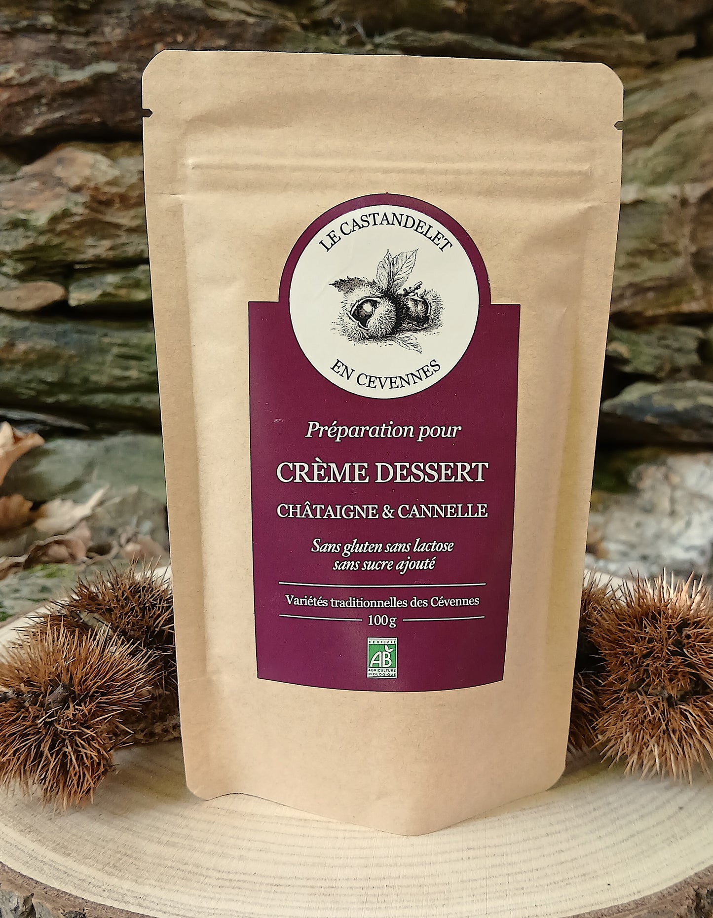 Préparation pour crème dessert châtaigne-cannelle